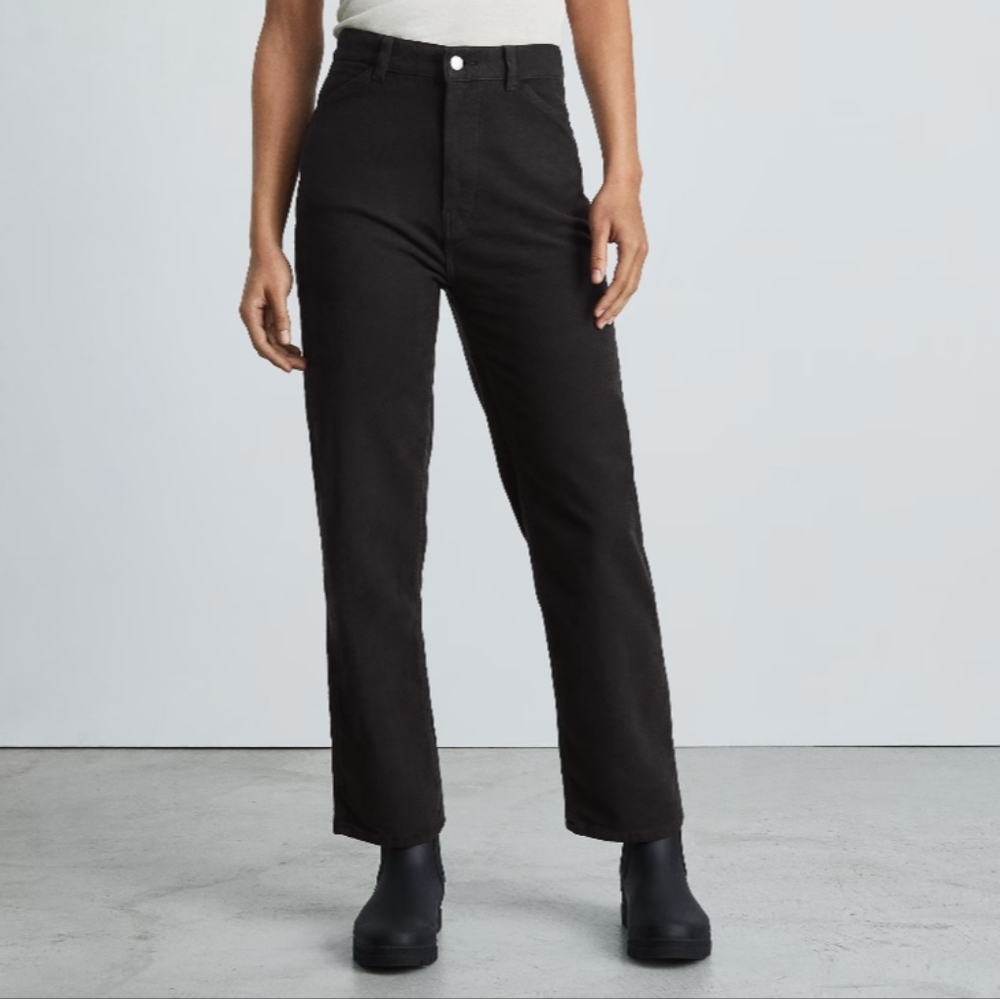 Everlane Black Way High Wide Leg Moleskin Pants